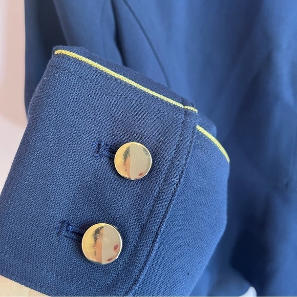 CHICOS NWT Long Sleeve Navy and Gold Military Structured Jacket Size 1 Medium - Picture 7 of 15